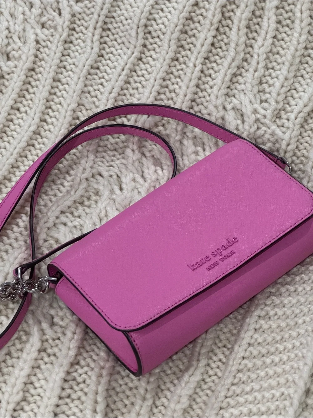kate spade hot pink leather crossbody wallet EUC CLEAN